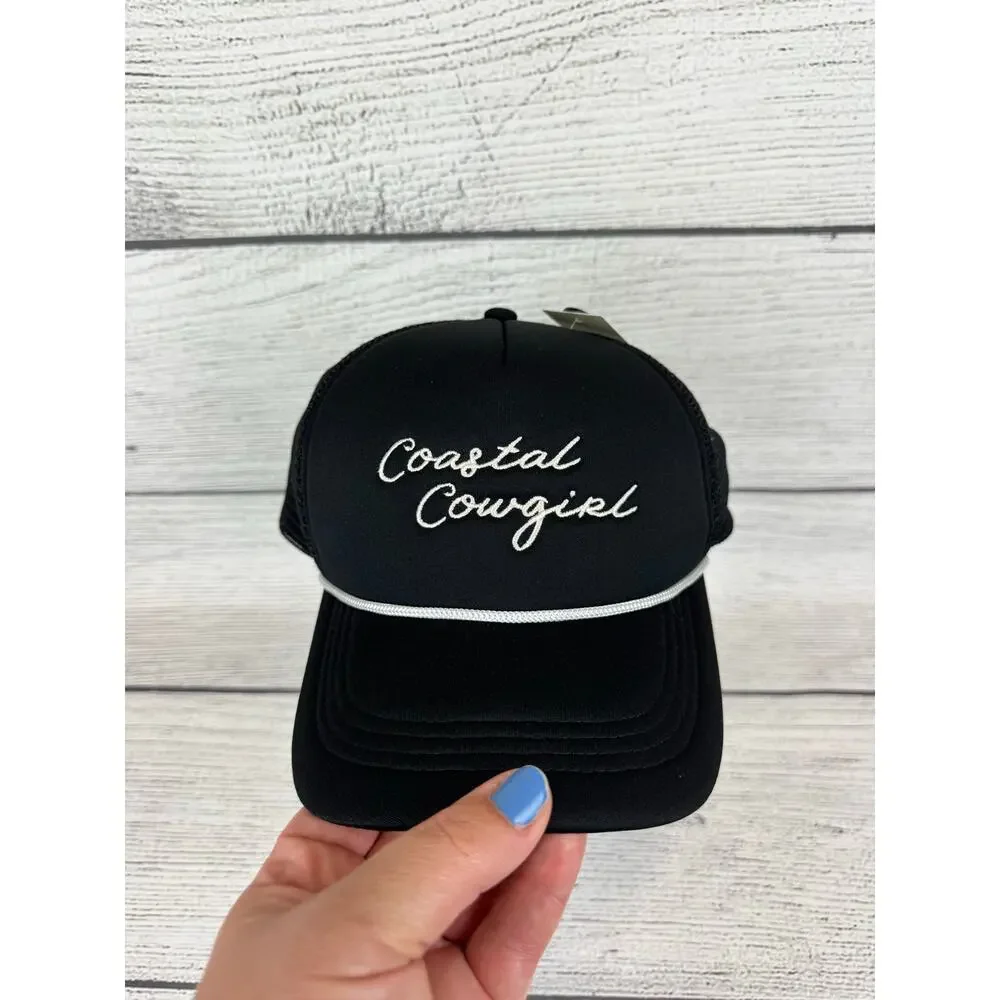 No Boundaries Women's Black Coastal Cowgirl Embroidered Trucker Cap